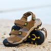 Moda Nova Moda Verão Ao Ar Livre Praia Respirável Sandálias Masculinas Couro Genuíno Sandália Masculina Homem Sapatos Causais Plus Size 39-47
