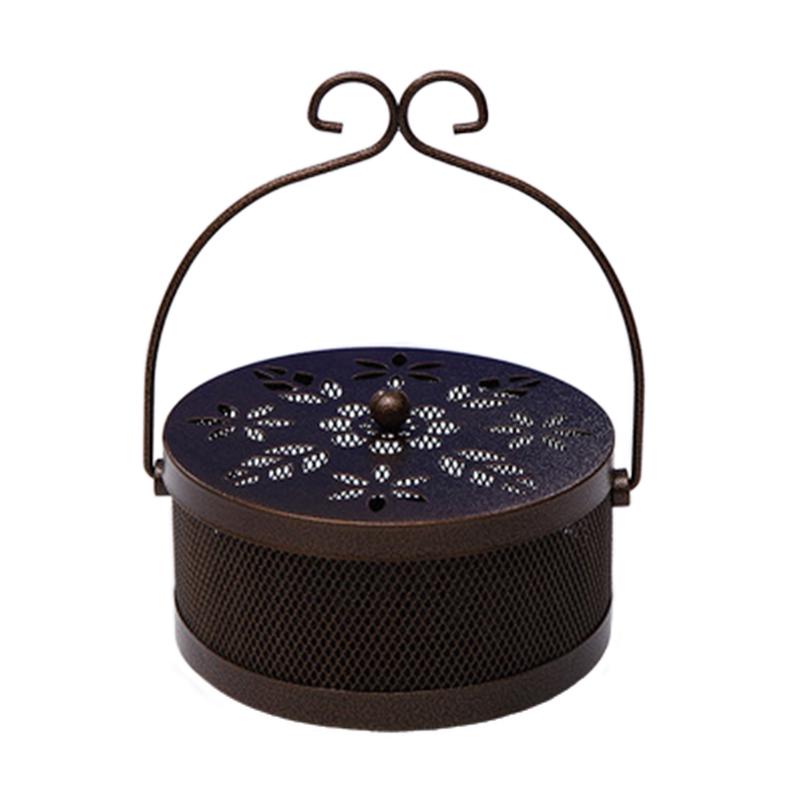 

Iron Art Solid Color Unique Multi-styles Home Mosquit Box Summer Hollow Out Design Handheld Home Accessories