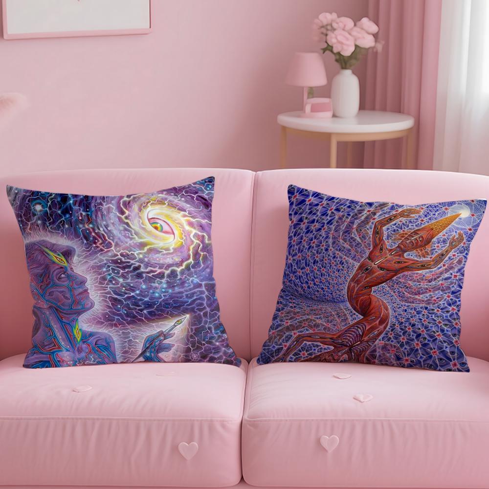 classic artist Alex Grey Cushion Cover Soft & Easy-Wash Pillow Case – Versatile for Couch, Bed, Travel and Office