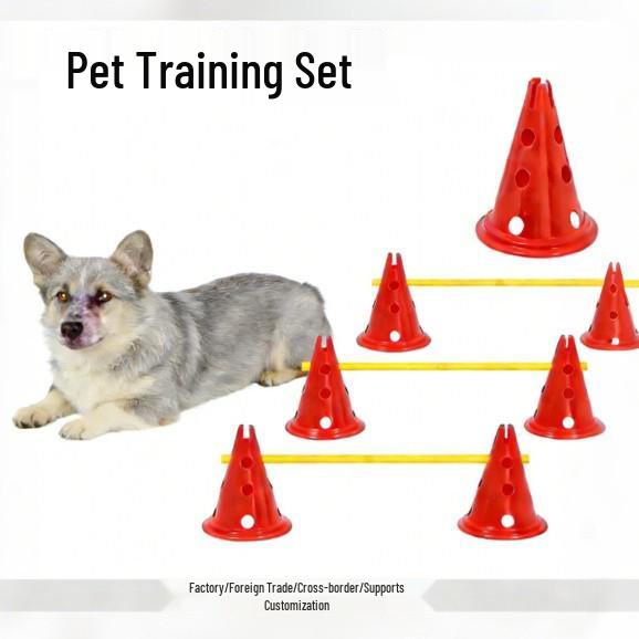 30CM Round Base Marker Cones & Poles Set for Pet and Football Training, Perfect for Kindergarten Games