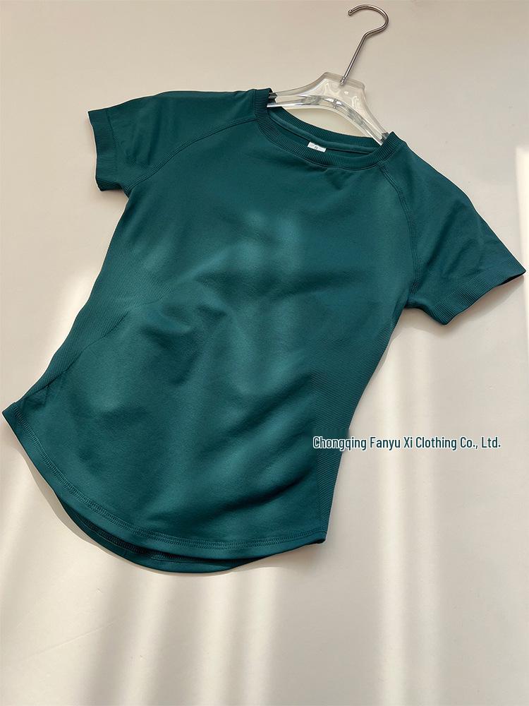 DFYNE Damen nahtloses hoch elastisches feuchtigkeitsableitendes kurzärmeliges Sport-T-Shirt