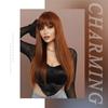 Women's Simulation Wig 70cm Hair Caramel Wig Long Straight Wig Full Headgear Rose Hair Net Headdress Beauty Decoration Wig