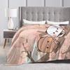 Bubu and Dudu Kawaill Couple Bears Blanket Fleece Cozy Super Soft Throw Blanket for Sofa Bedding Throws