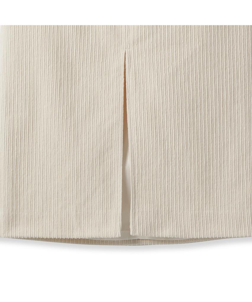 Iolo Women'S Corduroy Slit Skirt_Ivory