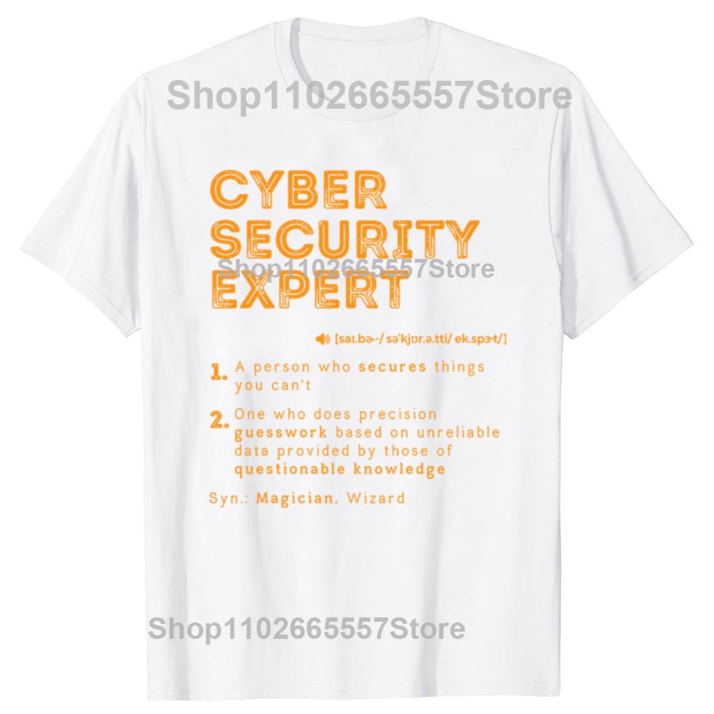 Definiție Amuzantă Expert Securitate Cibernetică Hacking de Calculatoare Profesionale Tricouri Modă Casual Bumbac Larg Tricou Securitate Cibernetică