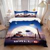 3-teiliges WALL E inspiriertes Bettwäsche-Set, Enthält 1 Bettbezug und 2 Kissenbezüge, Ohne Füllung, Weich und Bequem für Zuhause Schlafzimmer Q099