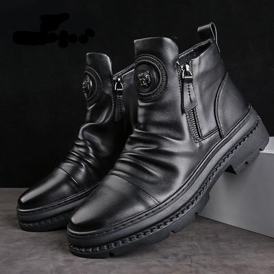 2023 Autumn High Top New Men's Shoes Men's Boots All Zip Shoes Boots Men's Casual Shoes