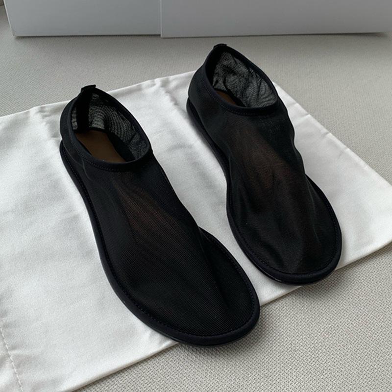 

Spring and summer breathable mesh fairy single shoes female comfortable niche lightweight one pedal lazy shoes grandma shoes 41 чорний