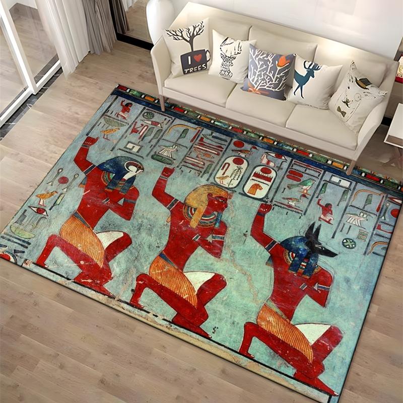 Retro Ancient Egypt Pattern Rug Carpet For Living Room Non Slip Parlour Sofa Large Area Rug Bedroom Kid Play Room Floor Mat Gift
