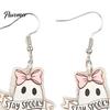 Hypoallergenic Earrings for Sensitive Ears 1 Pair Acrylic Ghost Women, Halloween Cute Dangle Drop Lightweight Statement with Pumpkin Bucket