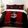 AC Milan Custom Name 3pc Set Perfect for Bedroom Use Comfortable Bedding Set Includes a Duvet Cover and Two Pillowcases Ideal Birthday or Christmas Gi