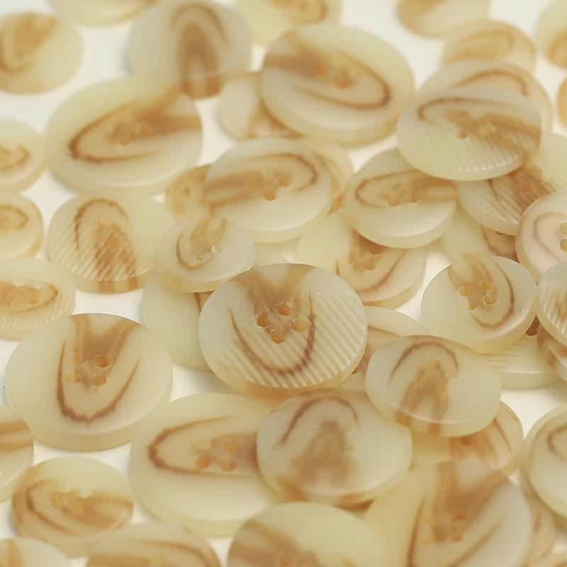 

Resin Striped Face Four-Eye Blazer Button Knitted Cardigan Trench Coat Double-Sided Nylon Coat Button 2 #[w2391 #four-eye comb teeth beige] 17.5mm