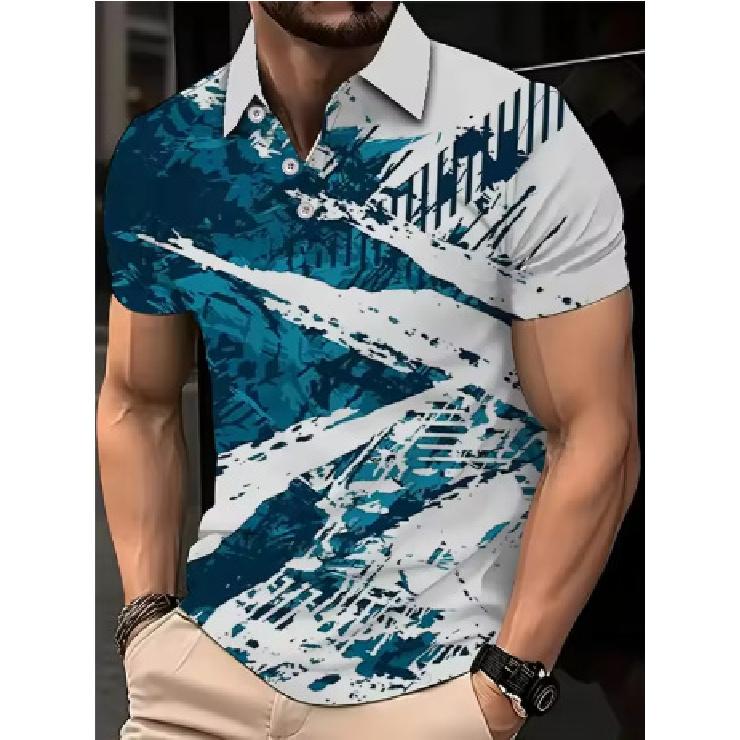 Men's T-shirt, Short-sleeved, Summer Style, Fashionable, with a Collar.