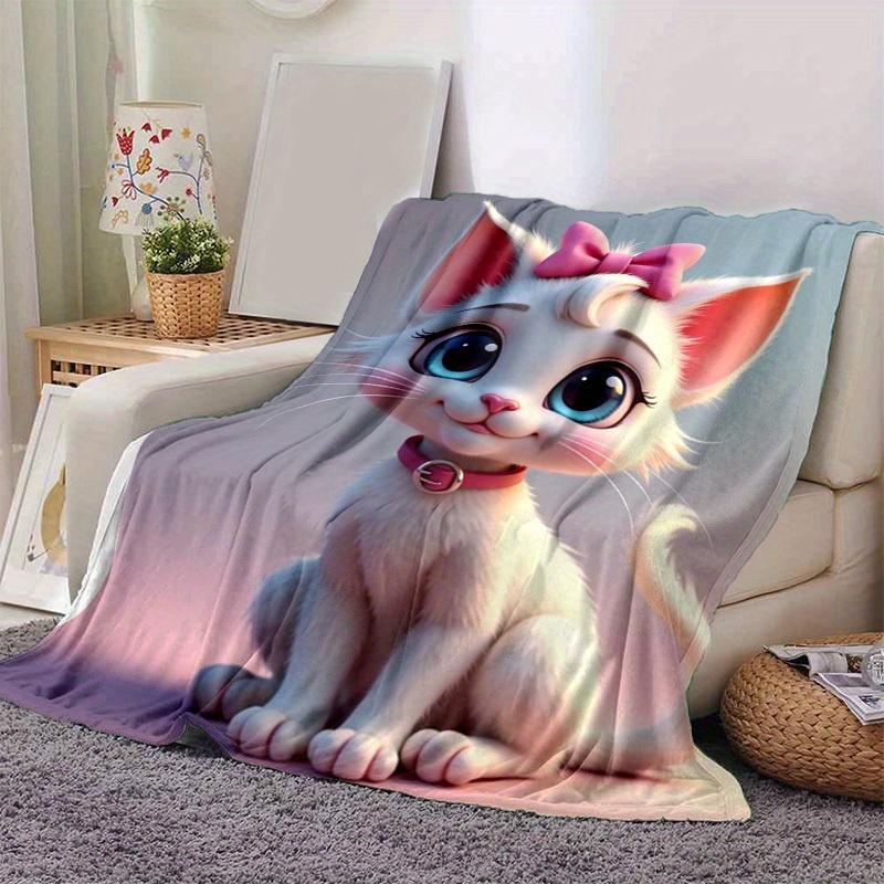 1pc Cute Cartoon Cat Blanket, Seasonal Universal Home Decoration Blanket, Throw Blanket, for Decorating Your Own Sofa and Living Room, Super
