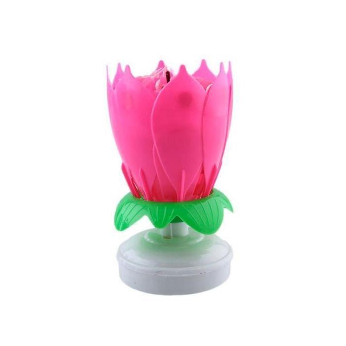 BUTIKSHISTORIA - Magiskt Födelsedagsljus Musikaliskt Roterande Blomma för Tårtdekoration - Rosa