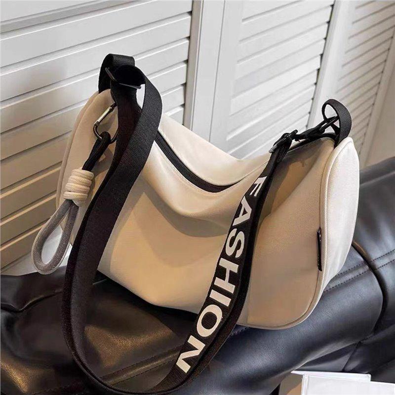 Damenmode Nylon Canvas Umhängetasche mit breitem Riemen – Vielseitig, großes Fassungsvermögen, lässiger Stil