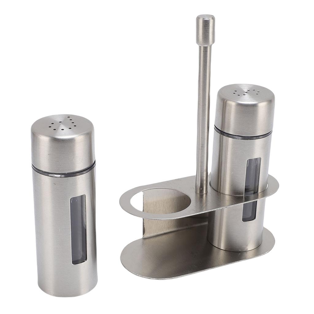 Edelstahl Salzstreuer Set mit Klarsichtfenster Anti-Fingerabdrücke Vielseitige Gewürzflasche für Küche