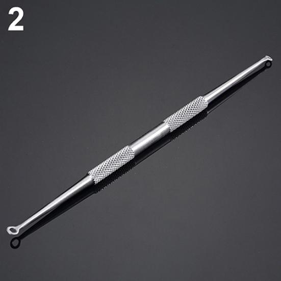 Non-Slip Stainless Steel Pimple Popper Acne Blackhead Removal Needle Tool Silver