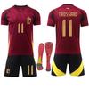 Maglia da calcio casalinga del Belgio Coppa Europa 2024 N.. 7 De Bruyne 10 Lukaku 25 set di maglie multi-libreria