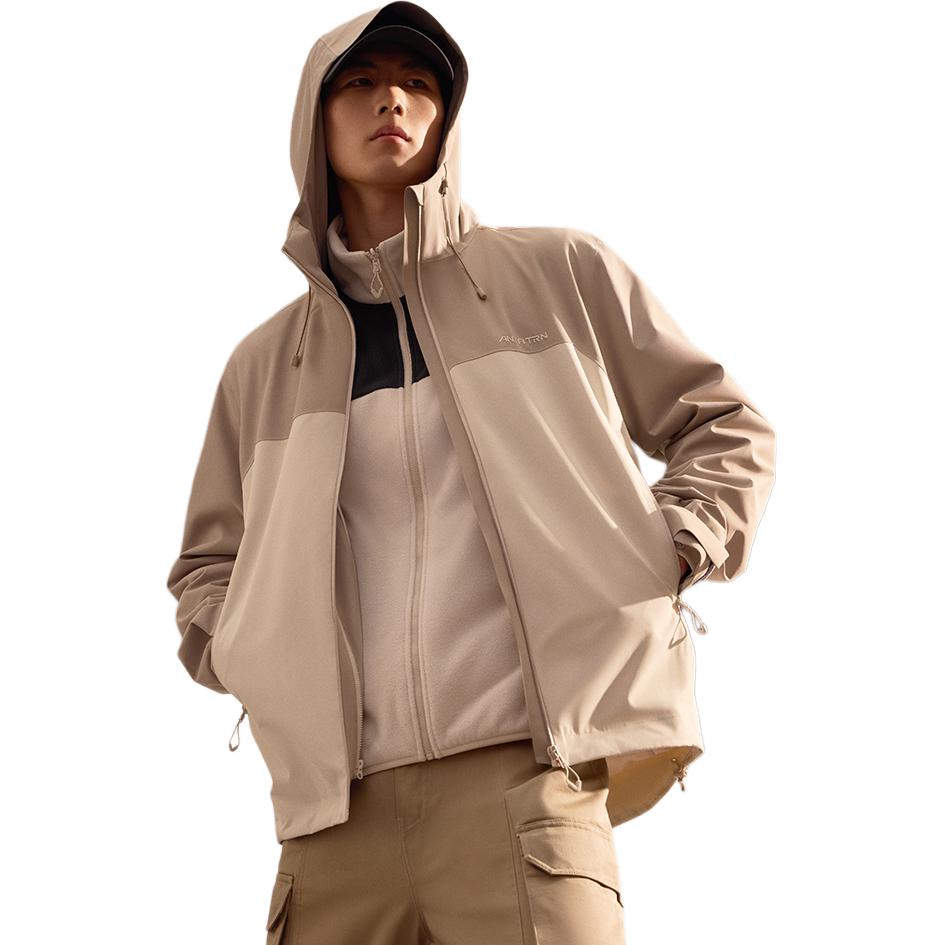 Anta Mens Outdoor Series 3-In-1 Hiking Hooded Zip-Up Long Sleeve Waterproof Windproof Breathable Durable Jacket Men jackets 952447612-1