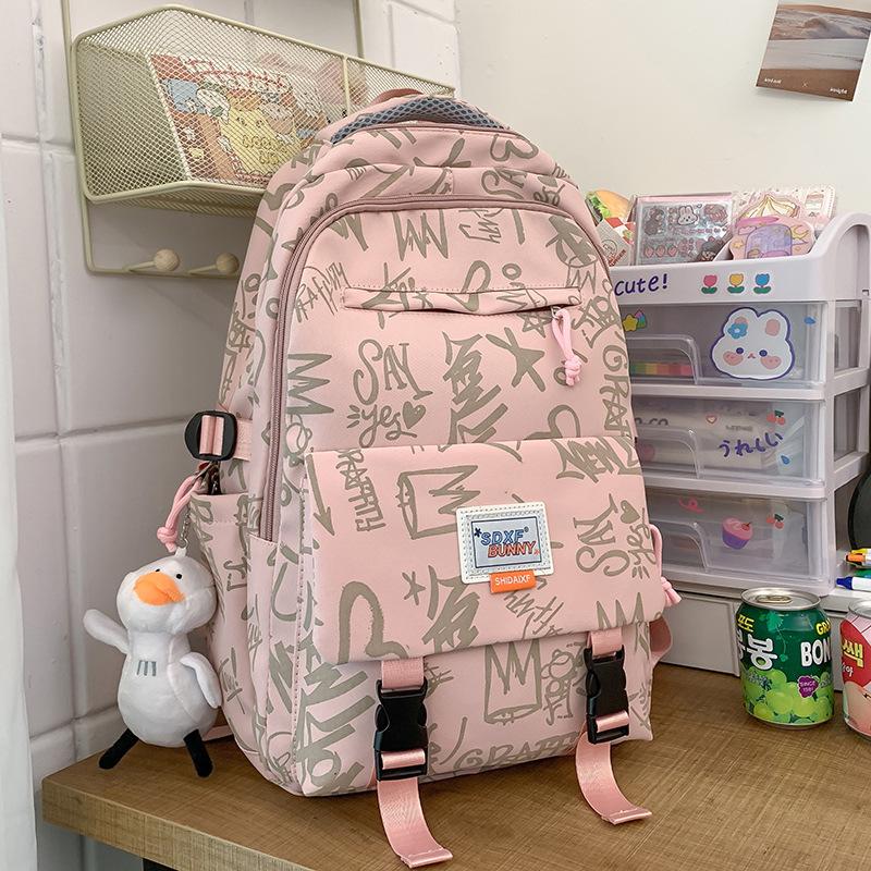 Children's Schoolbags Elementary School Girls Junior High School Students High Looking Dirty Resistant Printing School Backpack