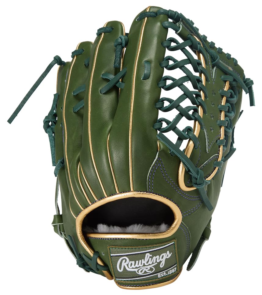 Rawlings PRO EXCEL GR5FHECB88FS Baseball ML Throw HOH® –Color Palette- Glove, Softball, Outfielder's, Green, 12.75 inches, Left-Handed