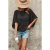 Summer Women's T-shirt Knitwear Bat Sleeve Loose Round Neck Hollow Short Sleeve Sweater