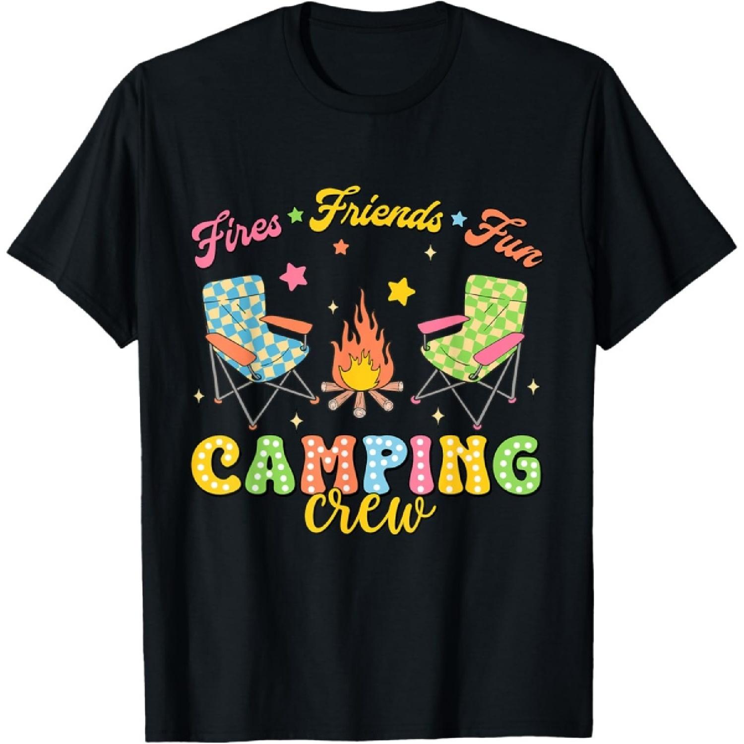 Camping Crew Family Friends Girls Kids Summer Vibes Camper T-Shirt(1) S