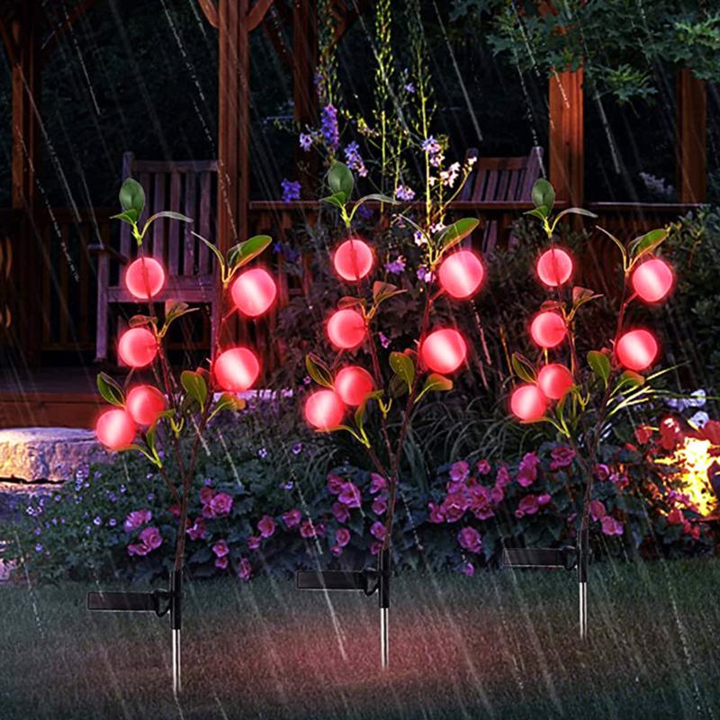 2pcs Led Solar Light Ip66 Waterproof Outdoor Landscape Lawn Lamp For Patio Yard Garden Decoration