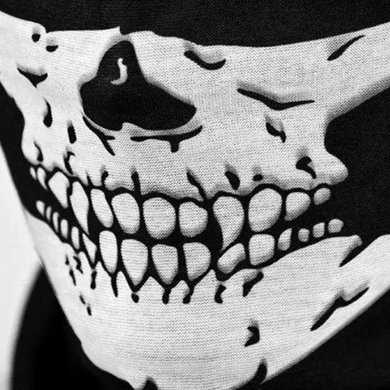 1× Punk Skull Print Cycling Face Mask Riding Scarf Summer Breathable Sunscreen Neck Gaiter for Unisex Outdoor Activity Balaclava