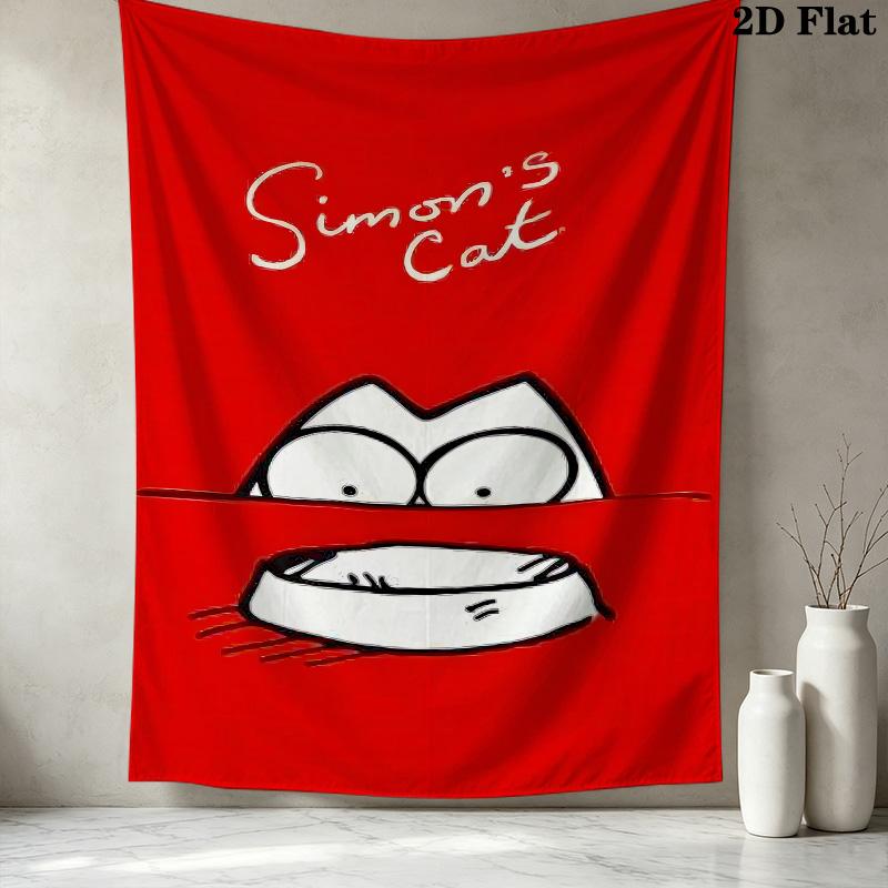 Simon'S Cat Wall Tapestry Aesthetic Wall Hanging Printed Fabric Blanket Decorative Tapestries For Bedroom Living Room Home Decor