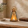 Unique Office Desk Ornaments Praying Figure Candlestick Decoration Religious Candle Holder Holder Fine Detail Carved for Home Living Room