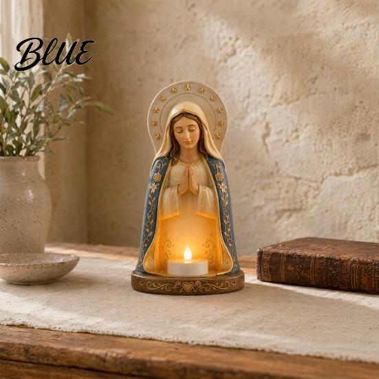 Unique Office Desk Ornaments Praying Figure Candlestick Decoration Religious Candle Holder Holder Fine Detail Carved for Home Living Room