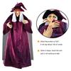 Animated Talking Witch Halloween Witch with LED Eyes and Spooky Sounds Scary Witch Props Outdoor Decorations for Garden Yard