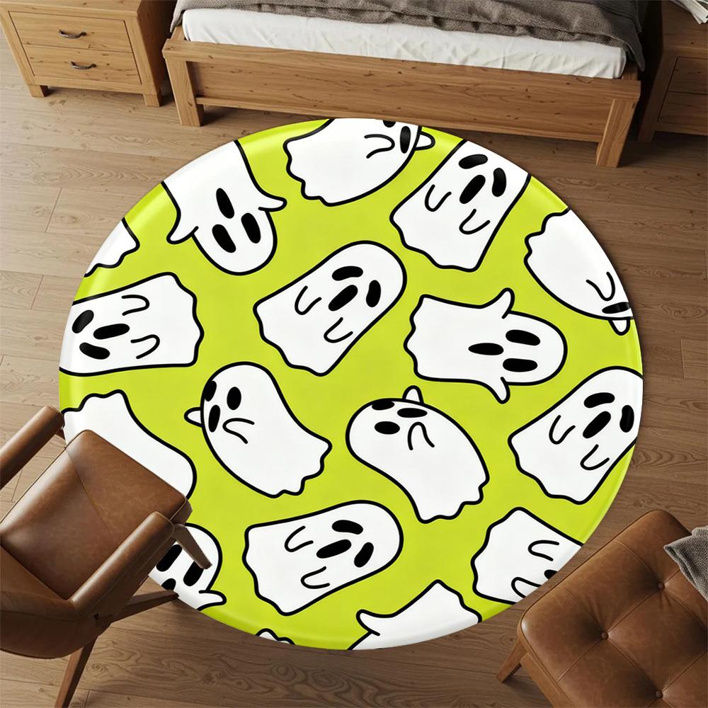 1pc Ghost Halloween Round Chair mat office Area Rug - Non-Slip, Floor Mat for Office, Bedroom, Ideal home decor gift p0105043