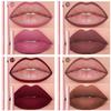 DUNUF 6-Piece Velvet Matte Lip Liner Set - Long-Lasting Lipstick & Pencil Artifact