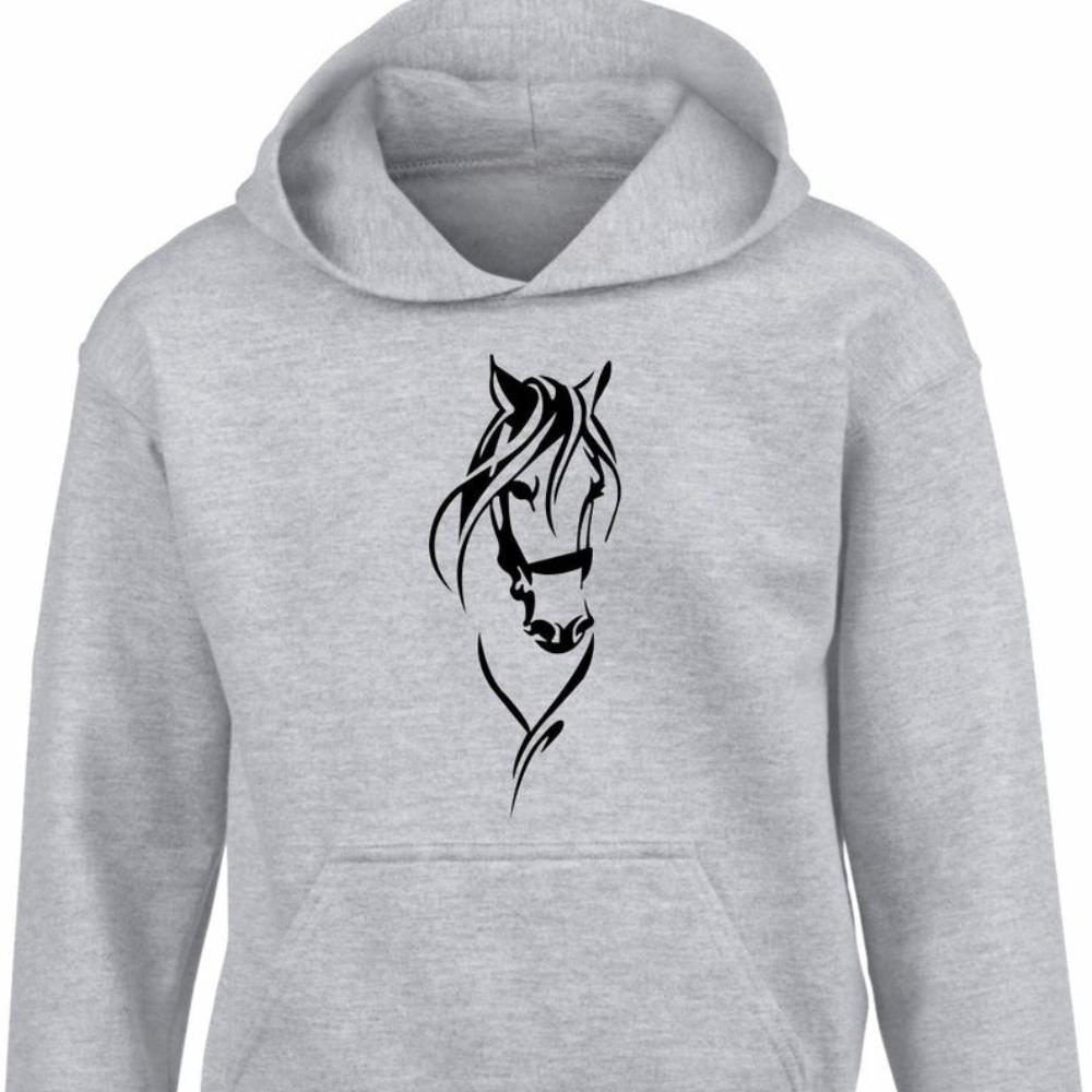 Equestrian Rider Gift Cute Horse Face Graphic Printed Hoody Women Jumper Graphic Print Women Hoodie Funny Long Sleeve Pocket Top