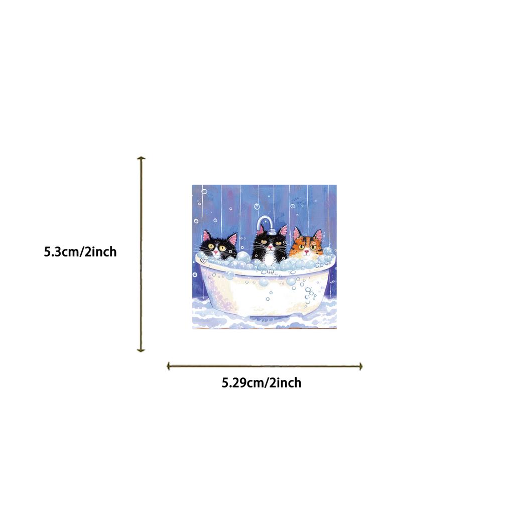 50PCS Cute Cat Stickers Waterproof Funny Cats Decals for Water Bottle Laptop Skateboard Scrapbook Luggage Kids Toys