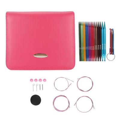 9 Pairs Interchangeable Circular Knitting Needles Set Ergonomic Handle Complete Tool Aluminum