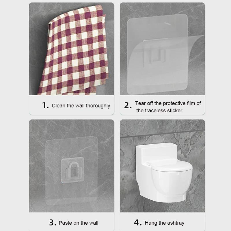 Creative Ashtray Toilet Shaped With Lid Bathroom Wall Mounted Detachable Ashtray Anti Drop Thick Desktop Ashtray Storage Box