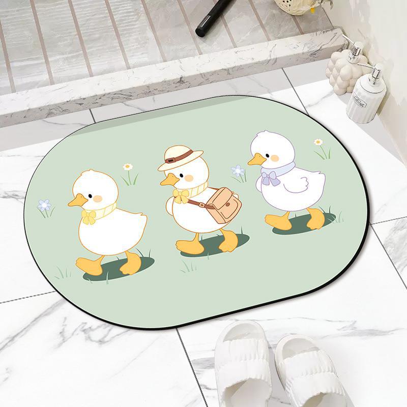 Bathroom Mat Household Toilet Soft Diatom Mud Absorbent Quick Dry Mat Toilet Door Non-slip Anti-fall Ground