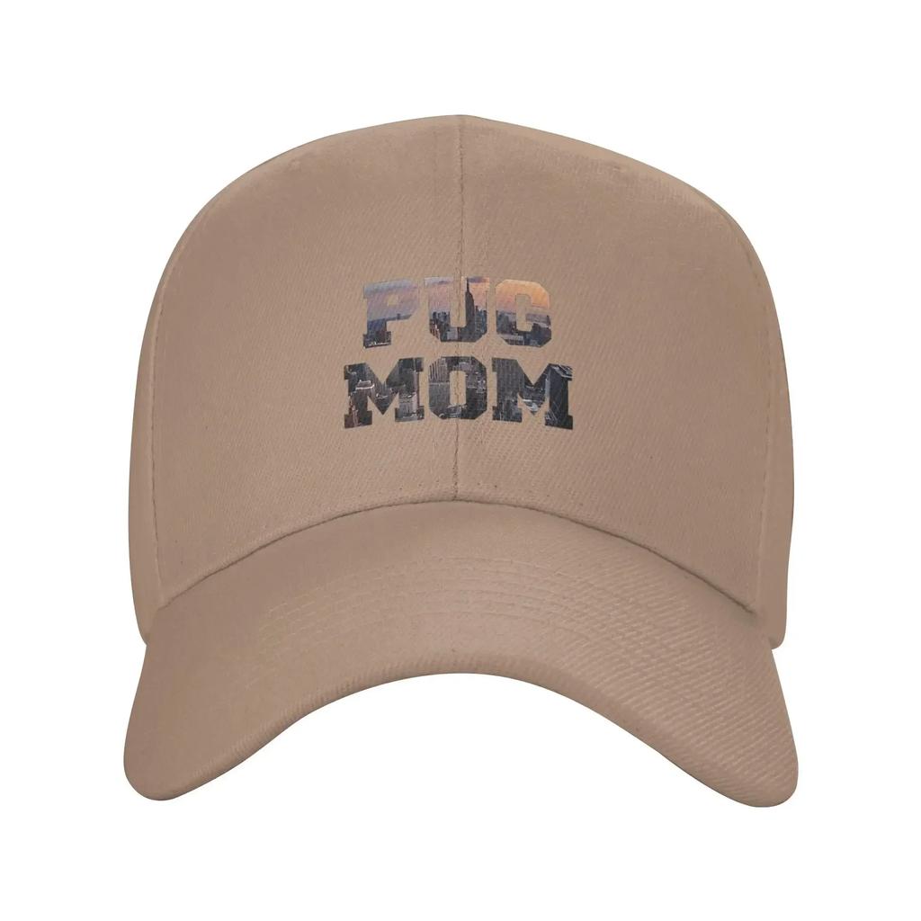 Pug Mom City Design Sun Baseball Cap Summer y2k Funny Trucker Hat For Unisex-Teens Kpop Rock Hats