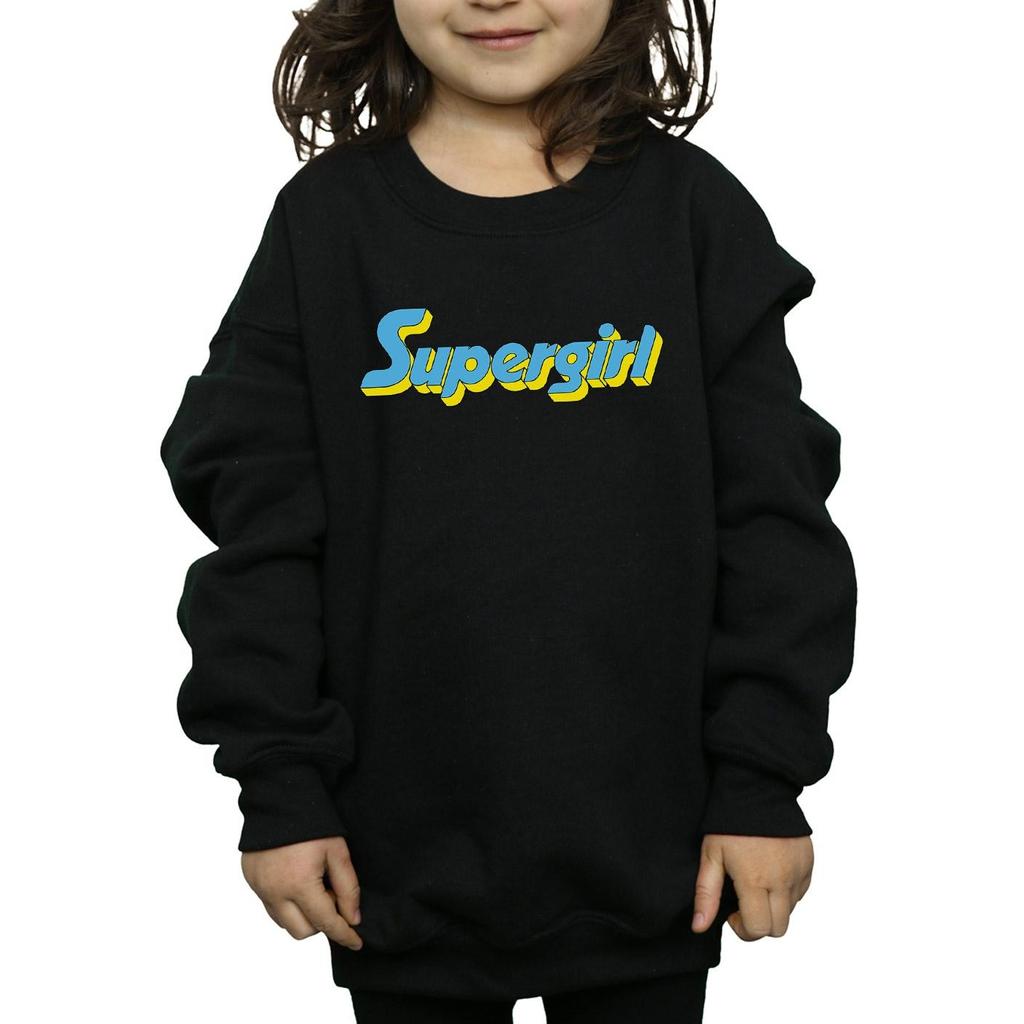 DC Comics Girls Supergirl Text Logo Sweatshirt