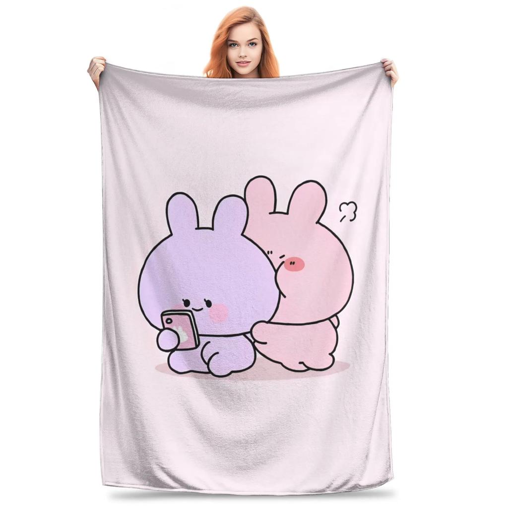 Ultra Soft Flannel Throw Blanket Asamimichaan Multifunction Decorative Plush Thin Quilt for Bedding Travel