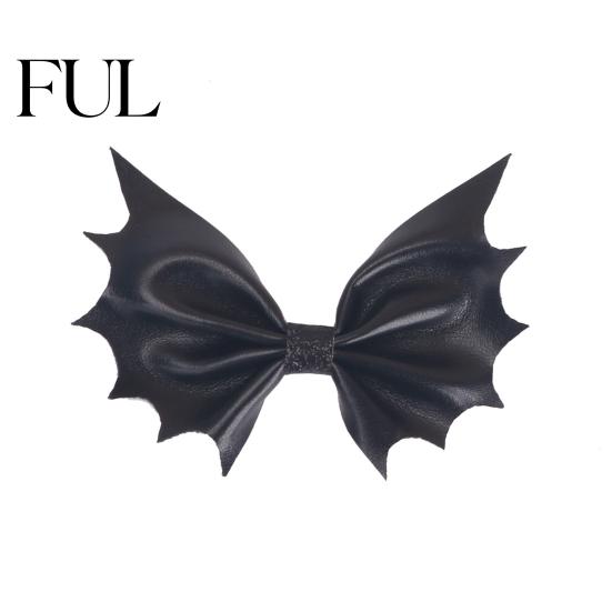 Durable Leather Hair Bows Halloween Bat Bow Clips for Women Girls, Glitter Wing Hairpin Kids Costume Pieces Ponytails And Braids, Cute Holiday