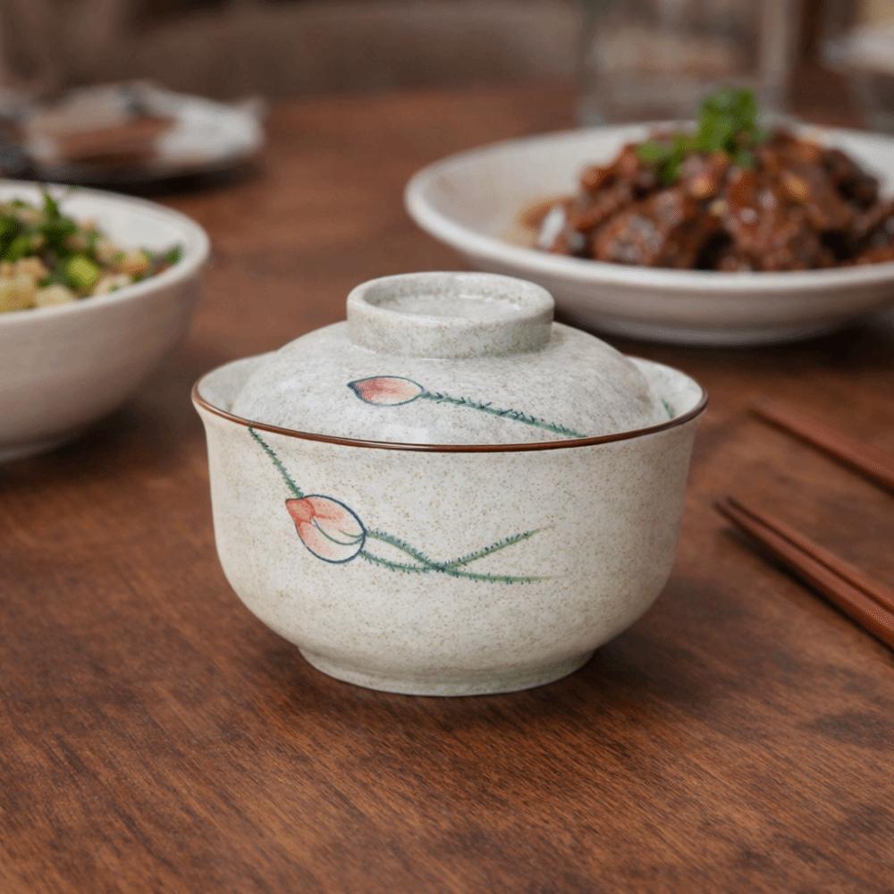With Lid Japanese Style Ceramic Ramen Bowl 750 Ml Instant Noodle Bowl Household Soup Bowls  Home