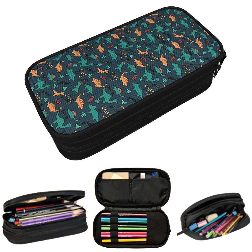 Cartoon Cute Dinosaur Pattern Pencil Case for Studen Gifts Pen Box Pencil Bag Stationery Supplies Pen Holder Bag