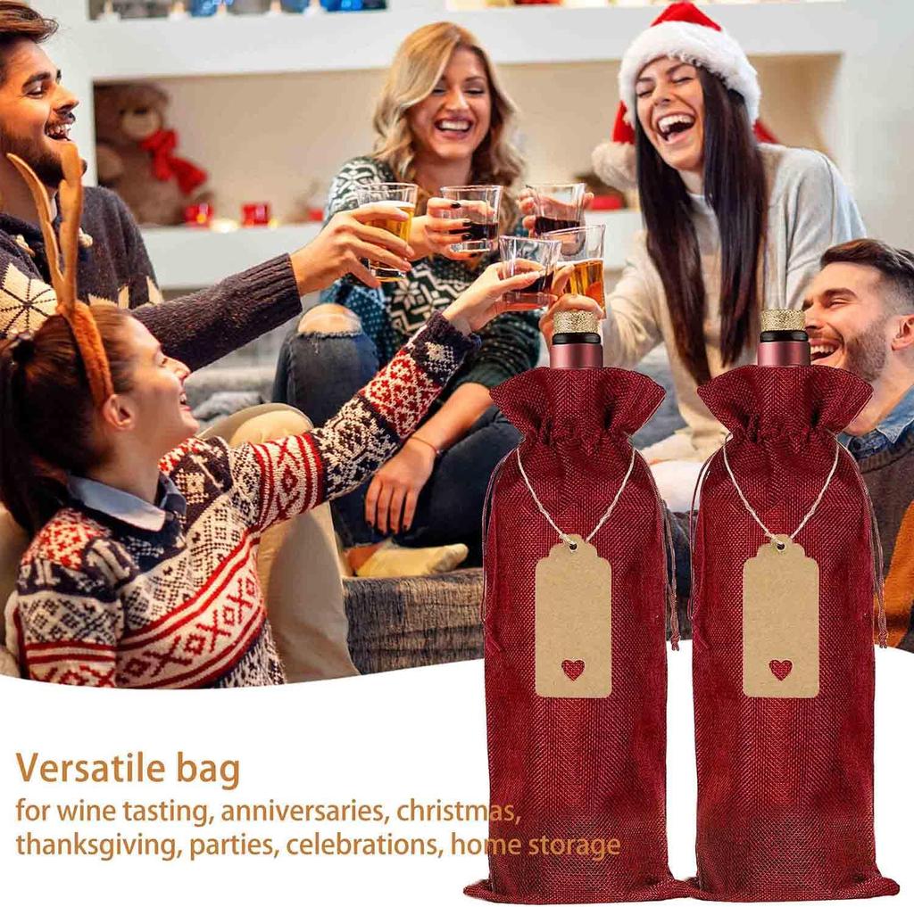 Vinsäckväv rödvinspåse presentpaket ficka presentpåse som används för julklappsvinpåsar