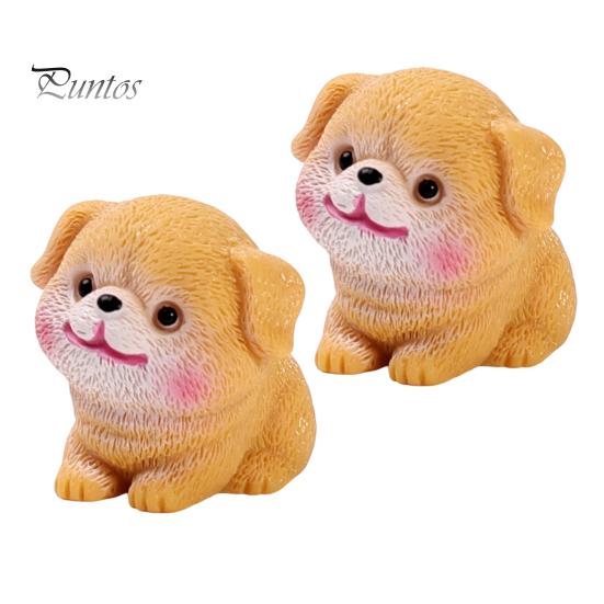 Mini Resin Animal Figurines 2Pcs Dog Figurines, Cute Puppy Miniature Figures, Small Micro Landscape Accessories Ornaments for Landscape, DIY