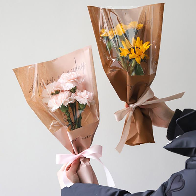 Bolsa de Papel de Cuero Impermeable para Embalaje Floral, Arte Floral, Embalaje de Flores Frescas, Bolsas Múltiples, Envoltura de Regalo Universal, Joyería